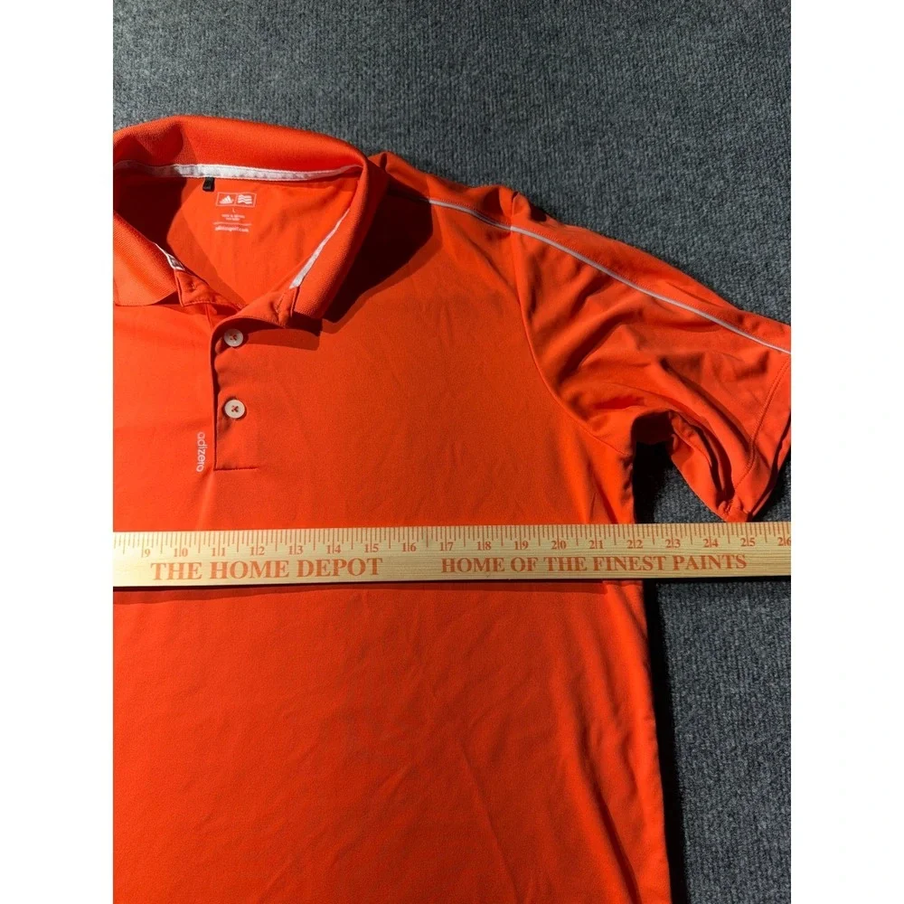Adidas Golf Adizero Polo Shirt Mens Large Orange Short Sleeve Z75245 Performance